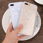 Wholesale iPhone 8 Plus / 7 Plus IMD Dream Marble Fashion Case (Rainbow White)